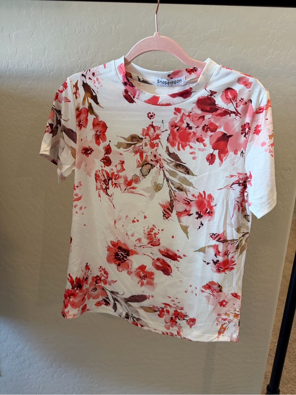 White Floral Short Sleeve Tee